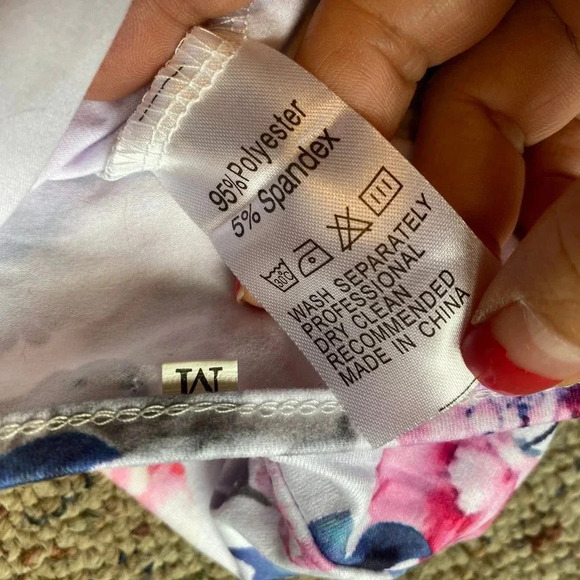 Boho Floral Print Hi low Adjustable Strap Fit and Flared Maxi Dress Women Sz MT - Picture 5 of 7